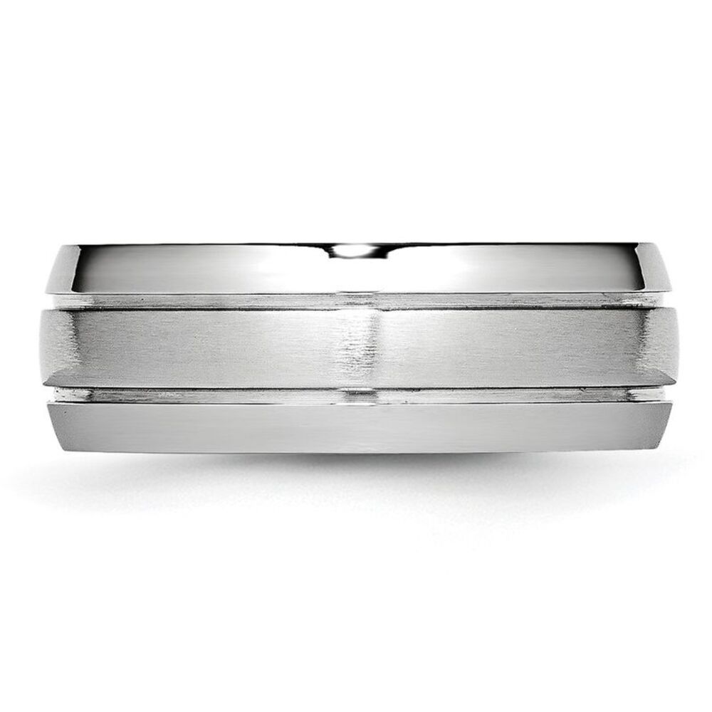 Chisel Cobalt Polished & Satin Grooved 8mm Band - image 3